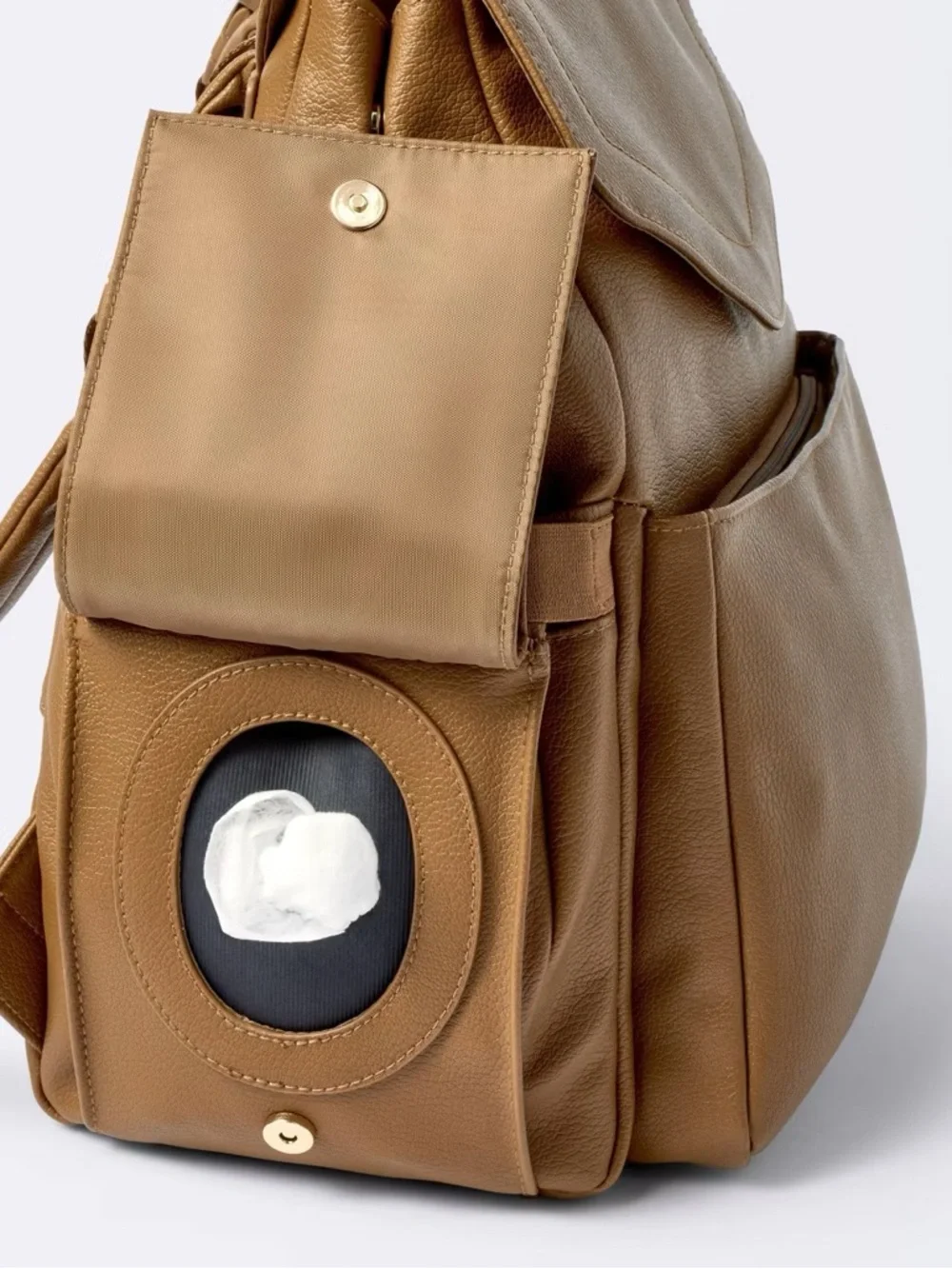 Flap Top Diaper Backpack - Cognac - Cloud Island